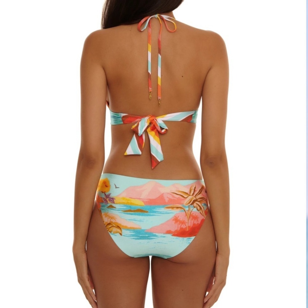 Trina Turk Cyclades Reversible Banded Bikini Top and Hipster Swim Bottom Size 14 - Picture 3 of 9